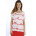 T-shirt marin femme sérigraphie cordage blanc/rouge
