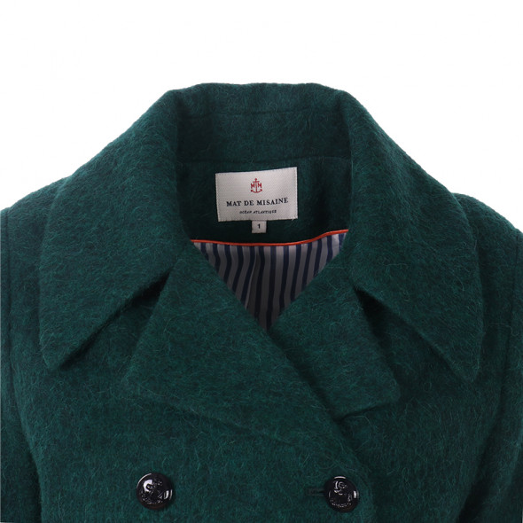 manteau femme vert laine