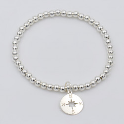 Bracelet artisanal en argent étoile polaire