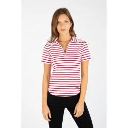 Polo Quille femme - blanc/rouge