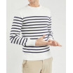 Pull marin authentique en coton Ecru/marine