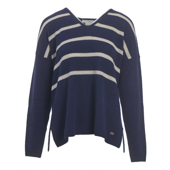 Pull col v cachemire Tintena marine Pull col v cachemire Tintena marine