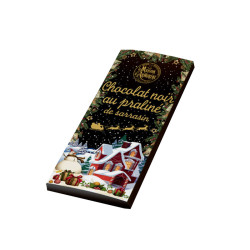 Tablette de chocolat noir au praliné de sarrasin