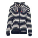 Gilet à capuche femme Maodan Marine/écru