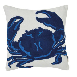 coussin brodé crabe