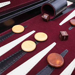 Malle backgammon en cuir