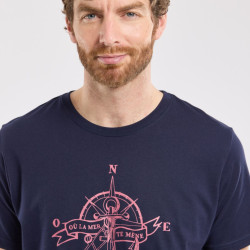 T-shirt sérigraphié homme - Où la mer te mène/Marine