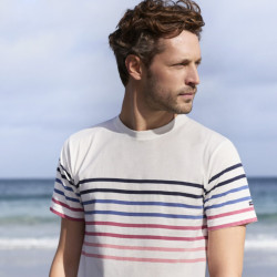 T-shirt rayé homme - Milk/Multicol