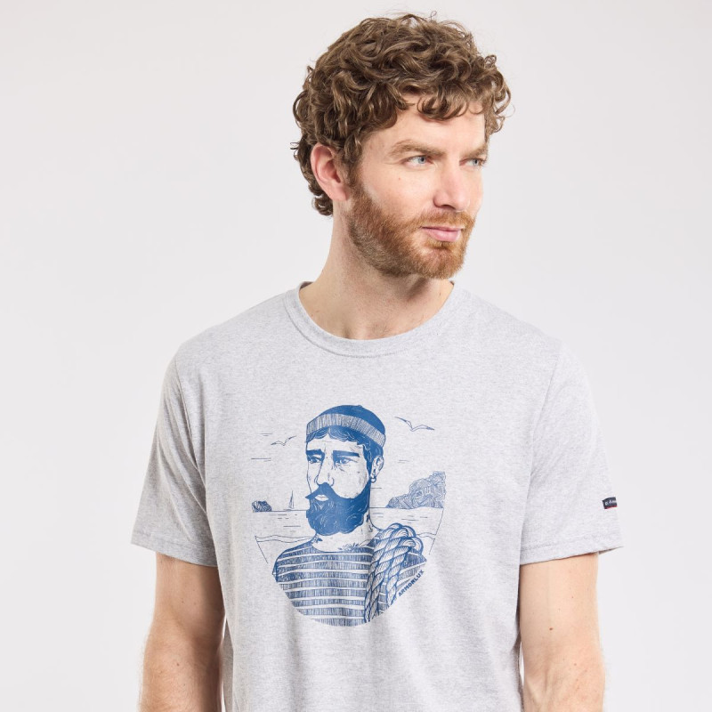 T-Shirt Sérigraphié homme - Marin corde/Gris chiné T-Shirt Sérigraphié homme - Marin corde/Gris chiné