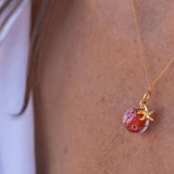 Collier bulles ile d'Arz - Rouge