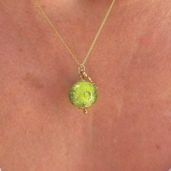Collier bulles ile d'Arz - Vert prairie