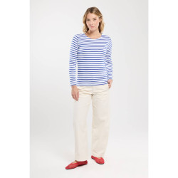 Marinière femme Lesconil blanc/bleu roi
